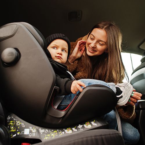 ISOfix Mounting point locations are indicated by symbols on the upholstery of the backrest.
