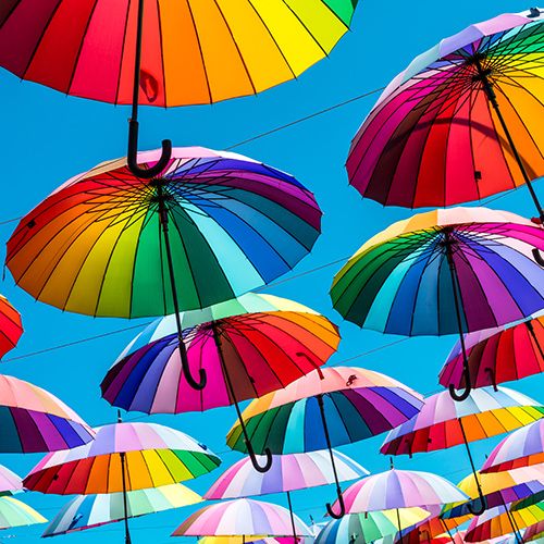 Colourful umbrellas